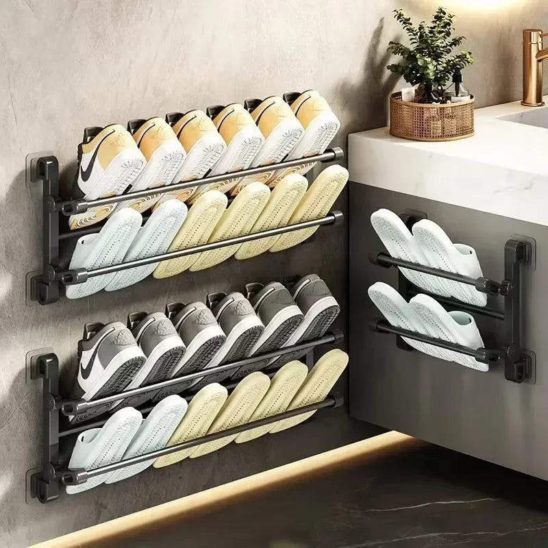 Shoe/towel Rack Wall-mounted, folding