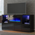 68" Fireplace TV Stand with 40" LED Insert, Glass Shelves