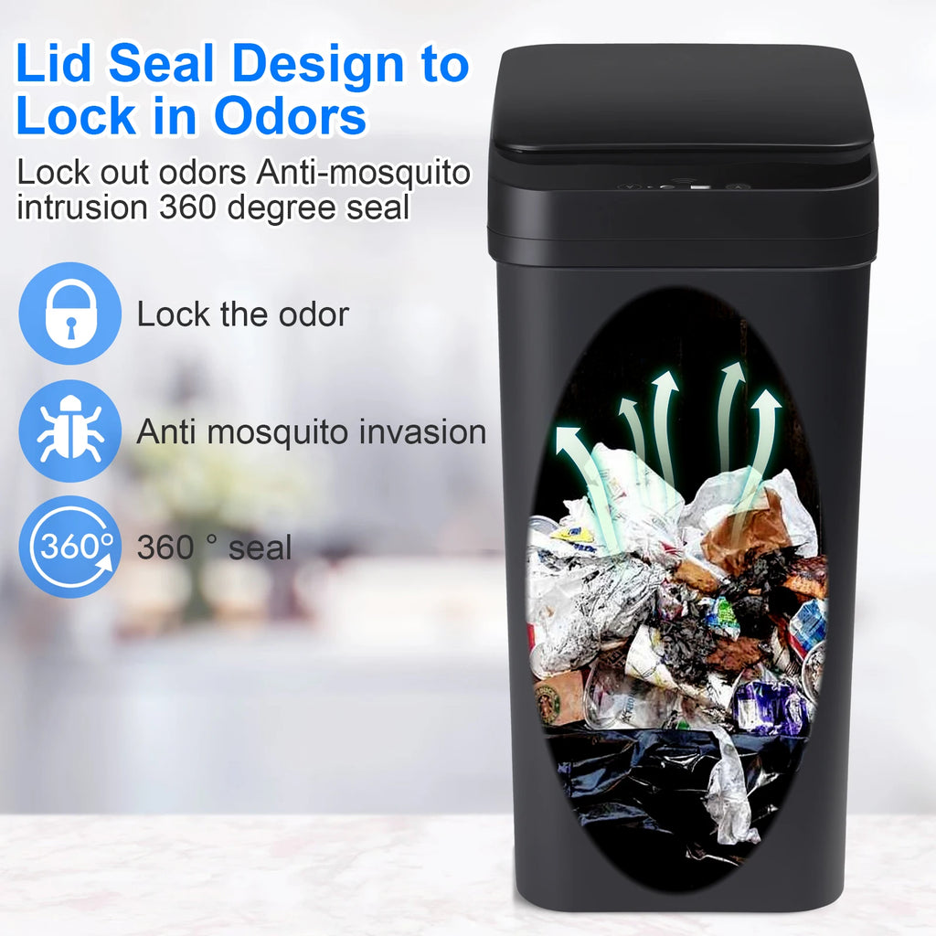 2 Pack 12L & 18L Touchless Motion Sensor Garbage Can