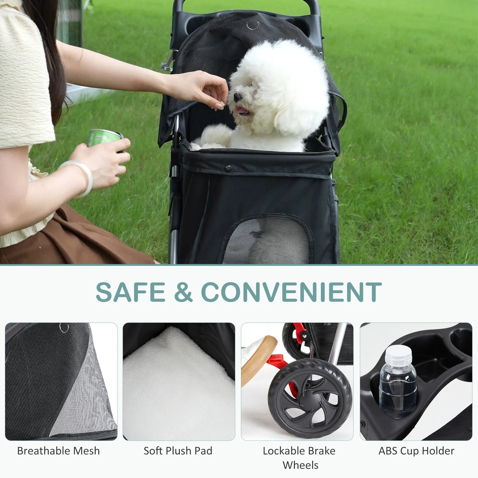 3 Wheeled Foldable Pet Stroller