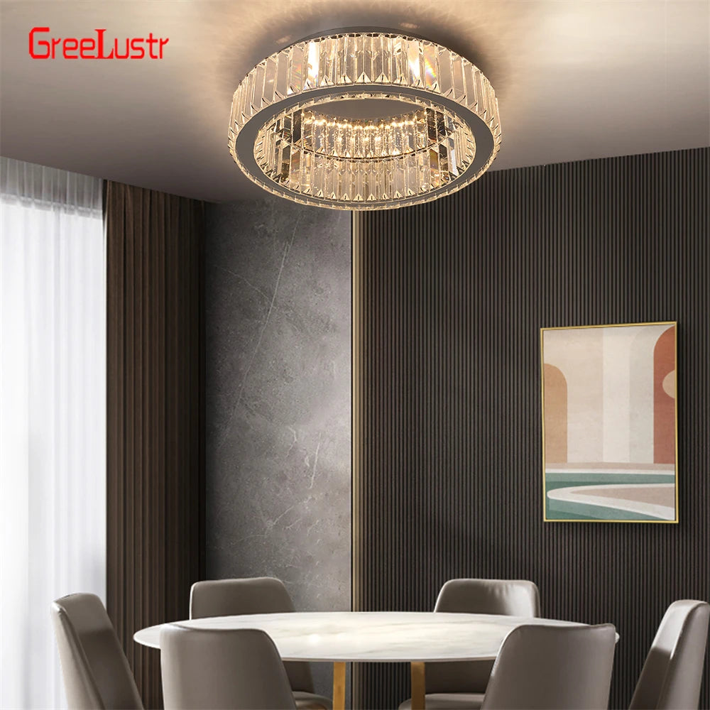 Crystal Round Led Chandelier Dimmable