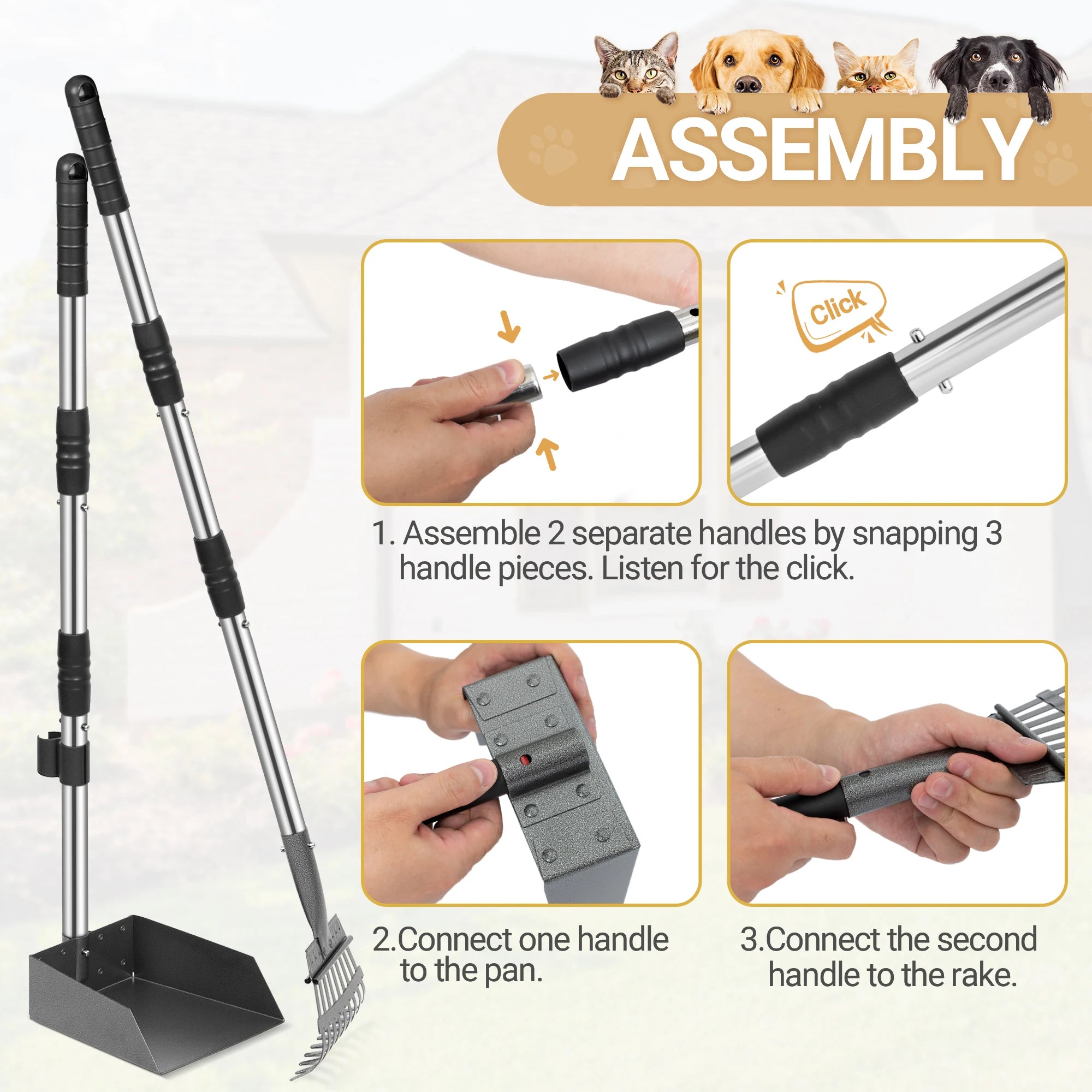 Dog Poop Tray and Rake Set