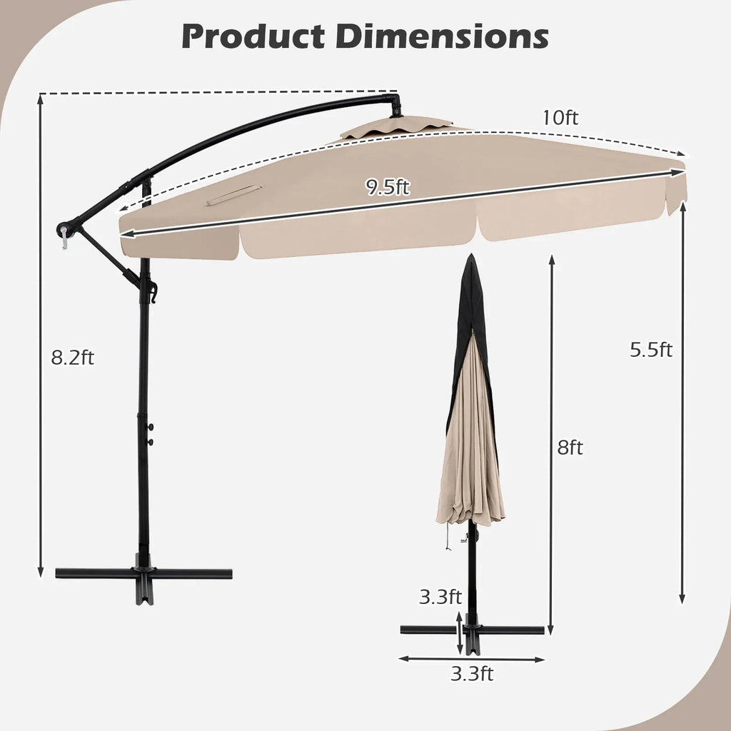 10FT Offset Cantilever Umbrella