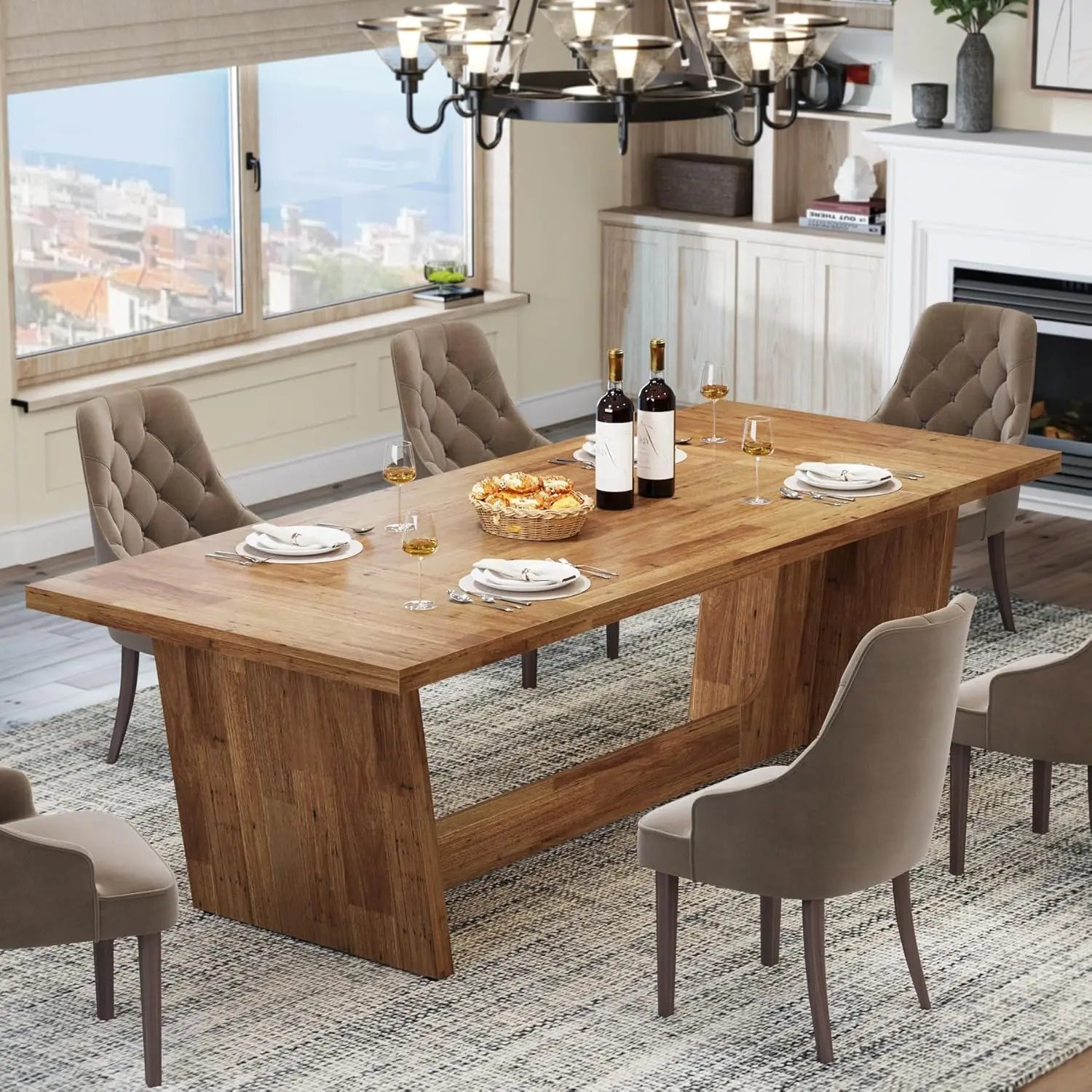 Dining Room Table, Solid Pedestal