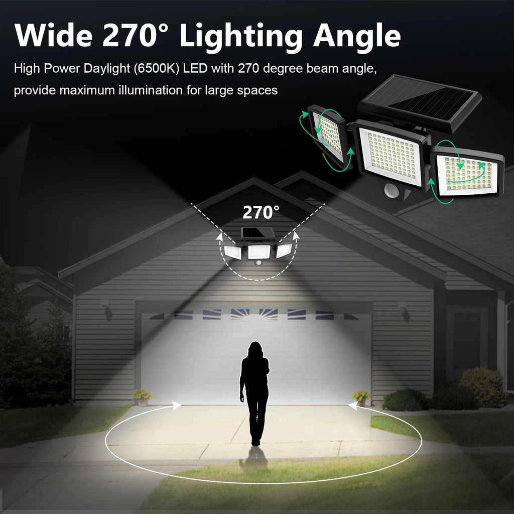 Waterproof Solar Light with Motion Sensor 3-Head