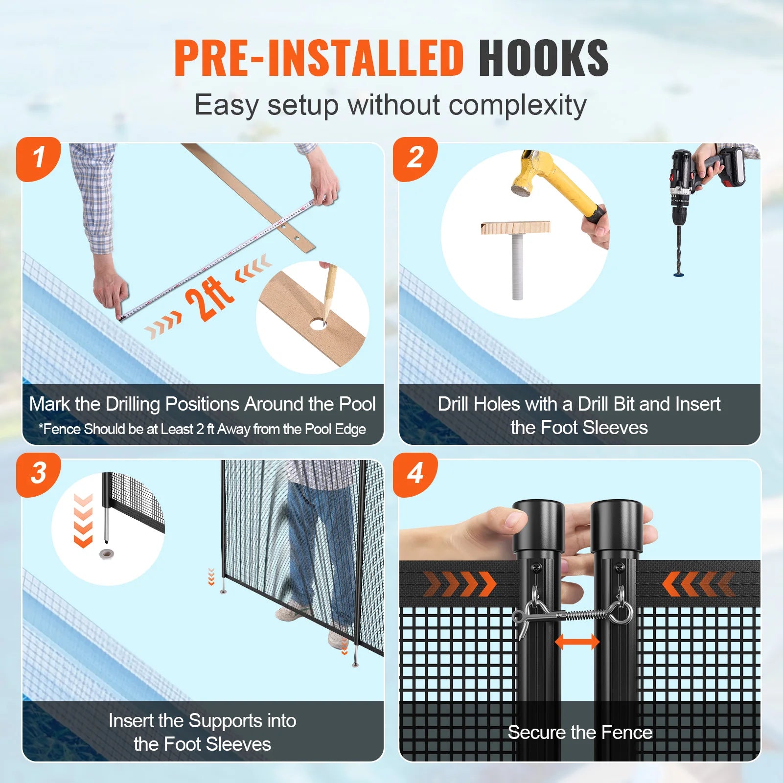 Removable Child/Pet Safety Pool Fencing
