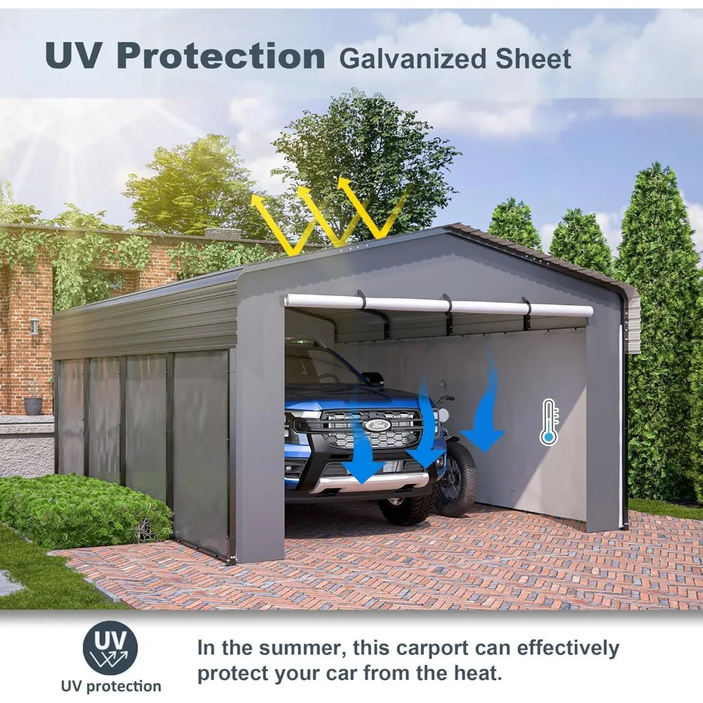 13x20 Outdoor heavy duty Car Shelter with sides