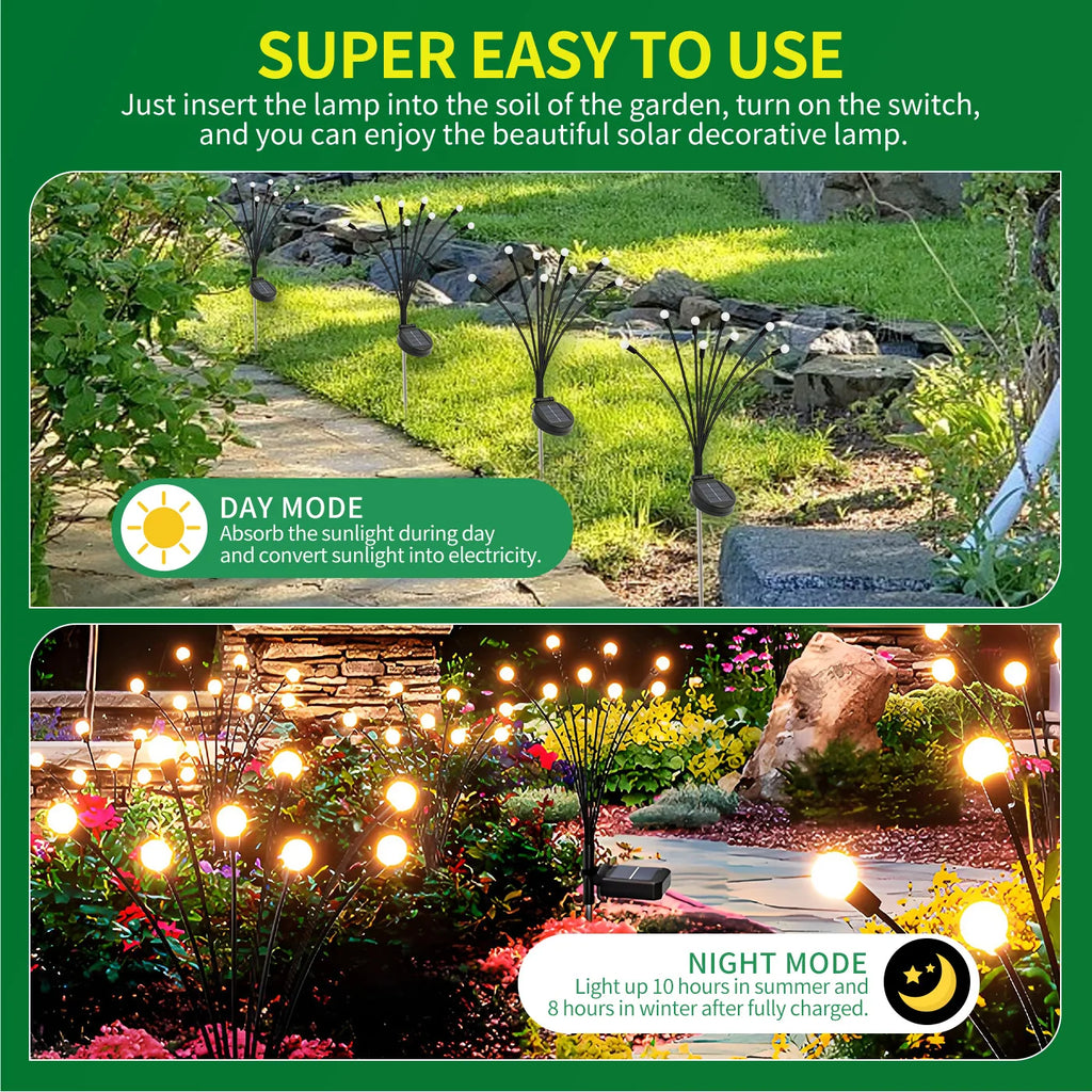 8-Head LED Solar Outdoor  Garden Lights Waterproof