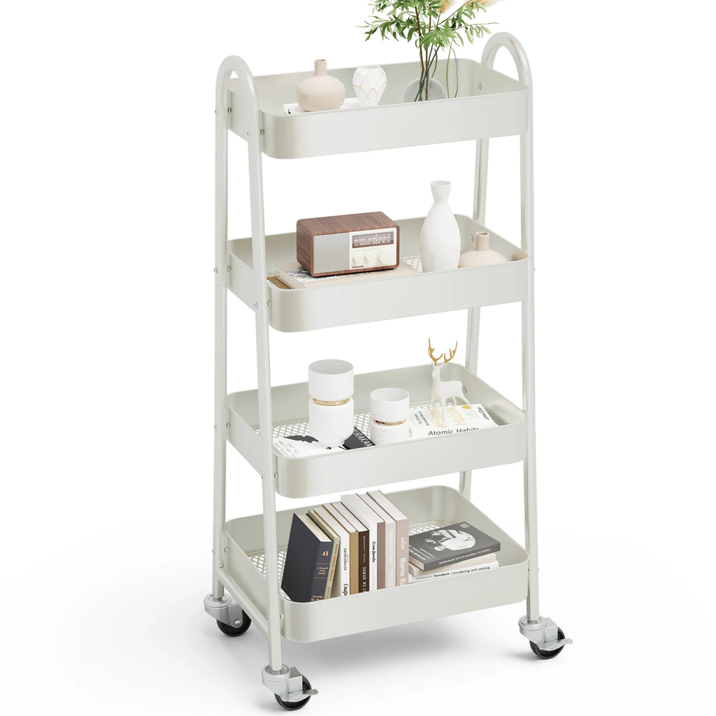 4 Tier Kitchen Cart W/Lockable Wheels