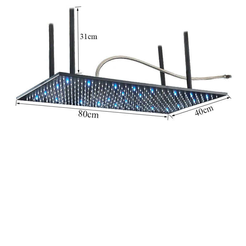 Large LED Rainfall Shower Faucet
