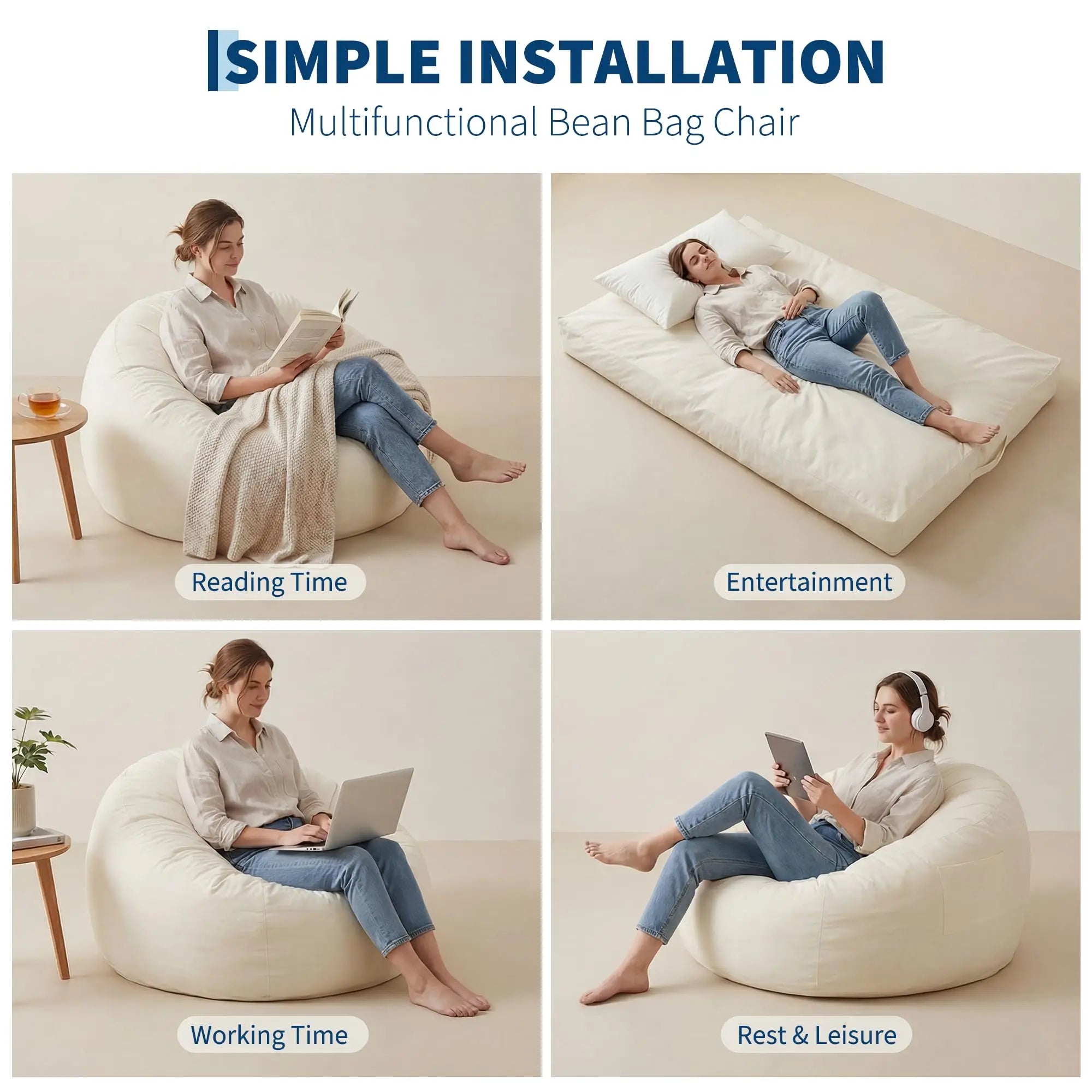 Large Adult Bean Bag Chair