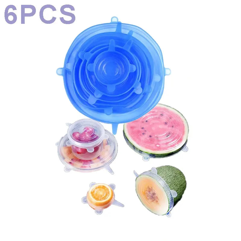 Silicone Stretch Food Storage Bowl Lids, re-usable