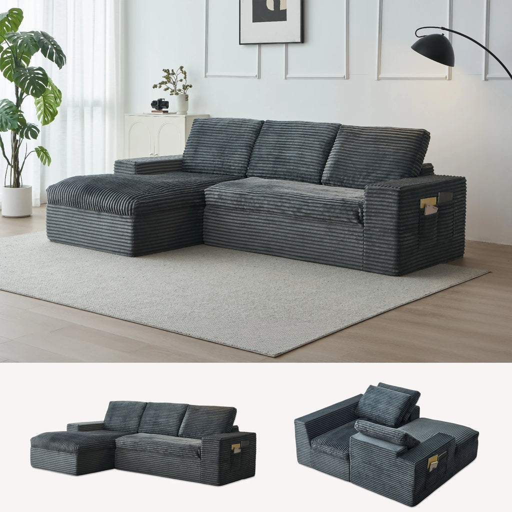 Modular Sectional Couch with Chaise