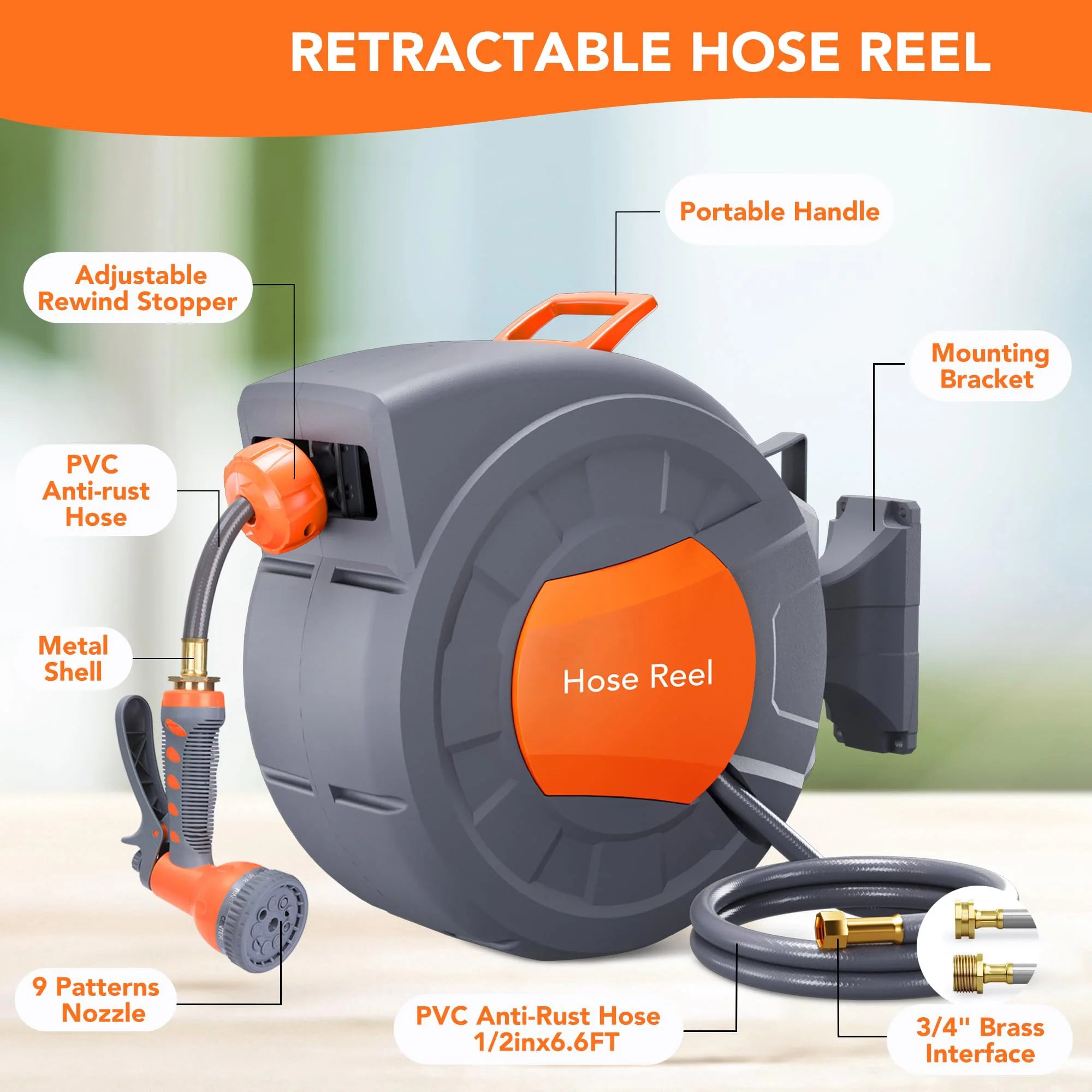 Retractable Garden Hose Reel