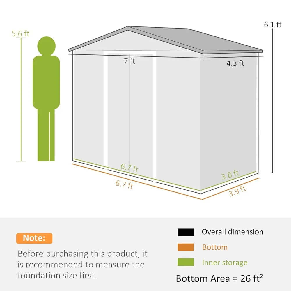 7' x 4' Outdoor Storage Shed