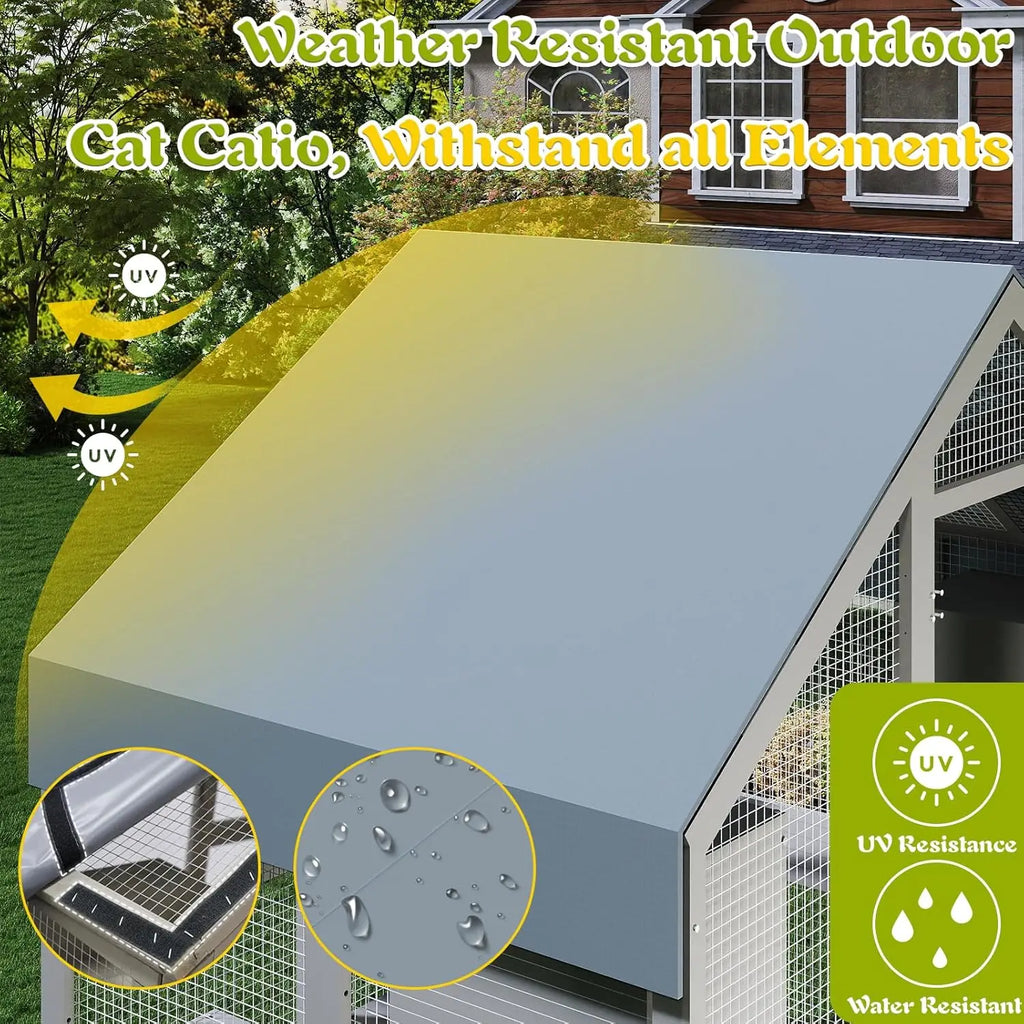 71"H Outdoor Cat Enclosure/Weatherproof Roof