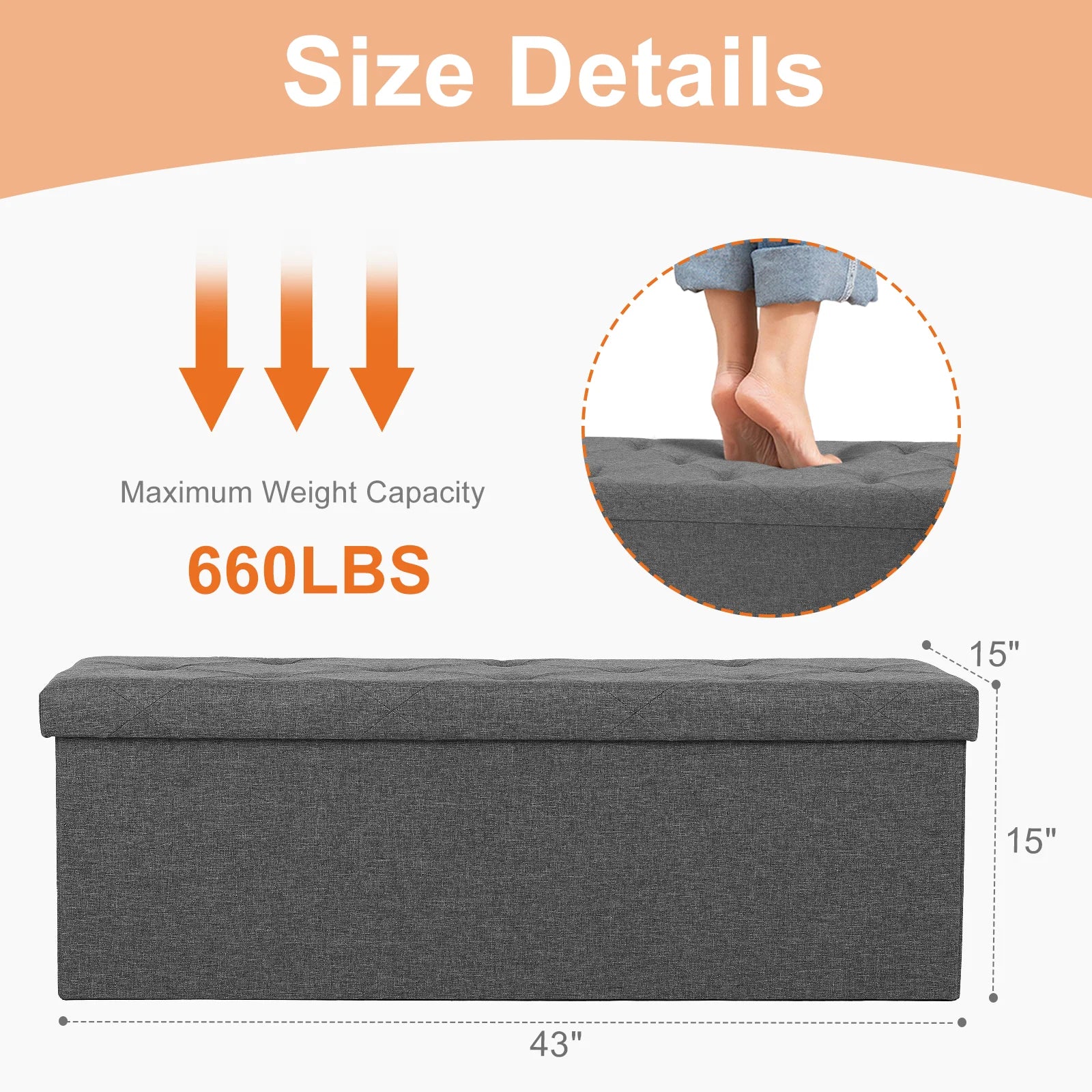 Hidden Storage Footstool ottoman Toy Box