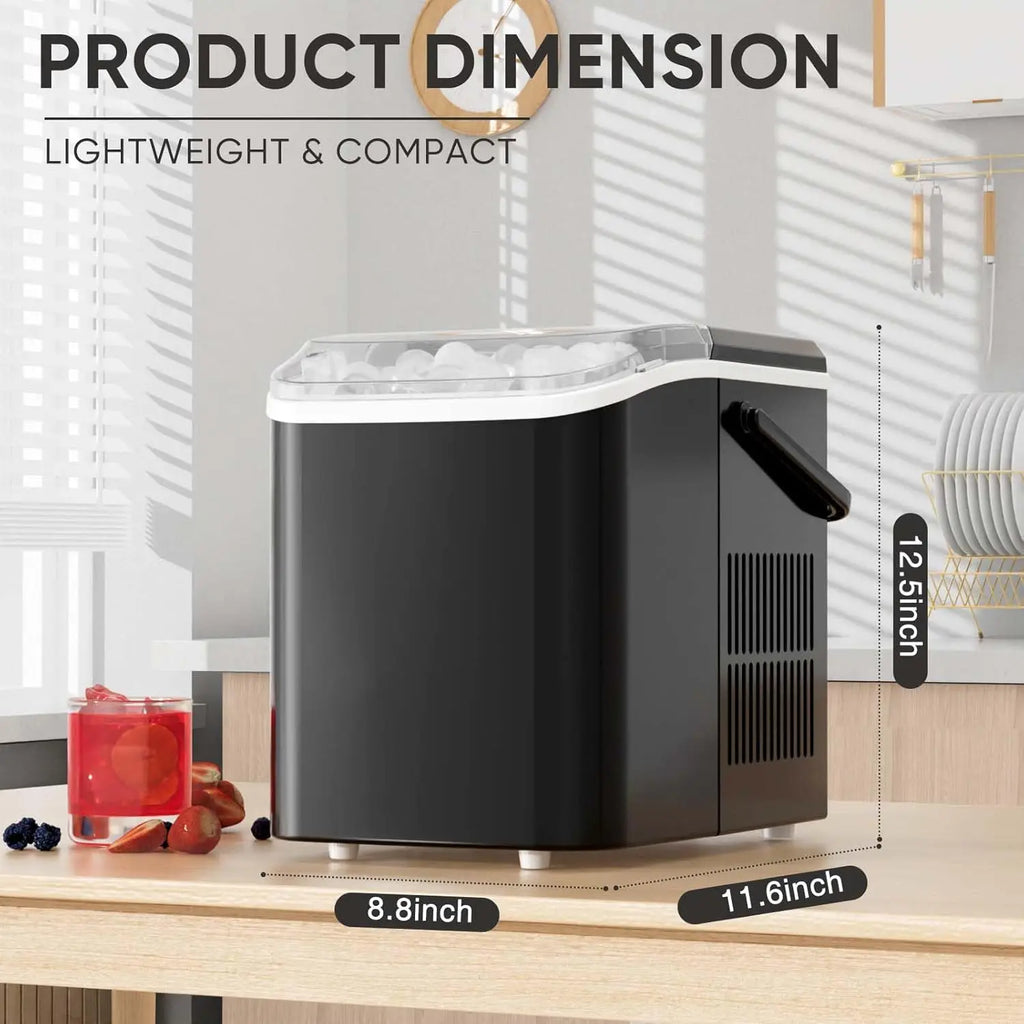 Portable Ice Maker, 26lbs/24H Self-Cleaning, Quiet