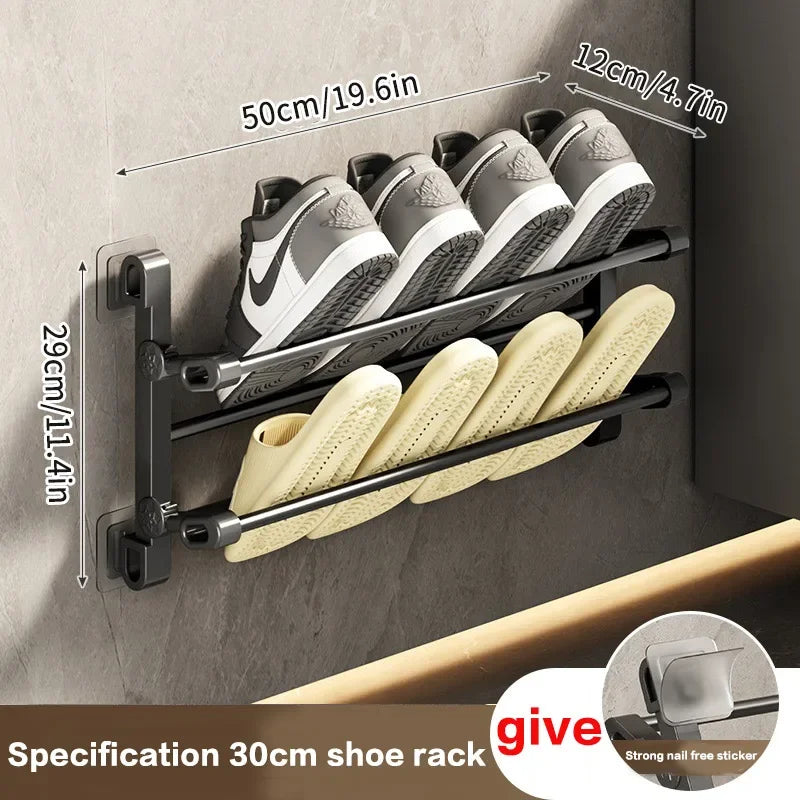 Shoe/towel Rack Wall-mounted, folding