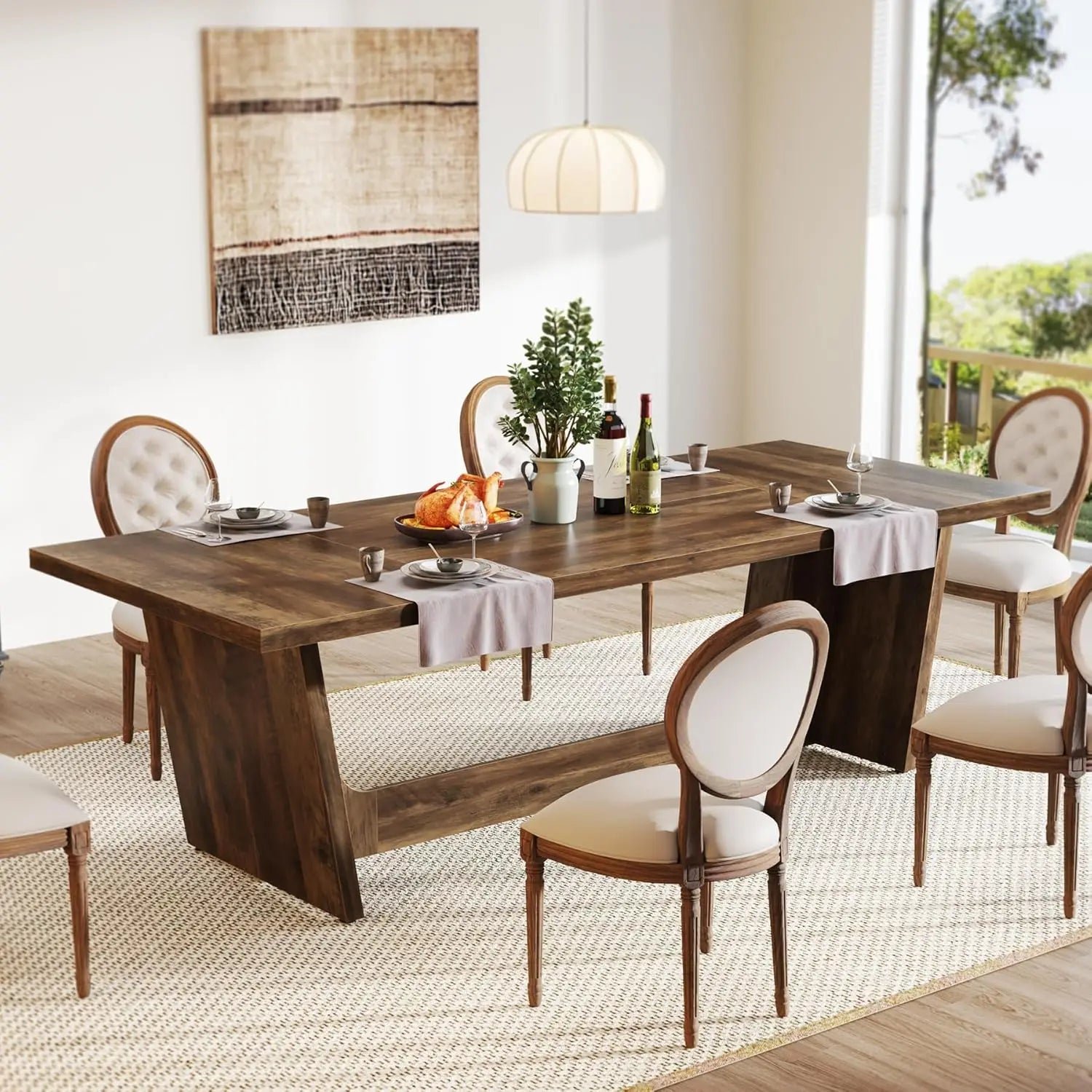 Dining Room Table, Solid Pedestal