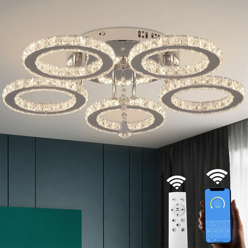 Crystal Chandelier Dimmable Ceiling Light
