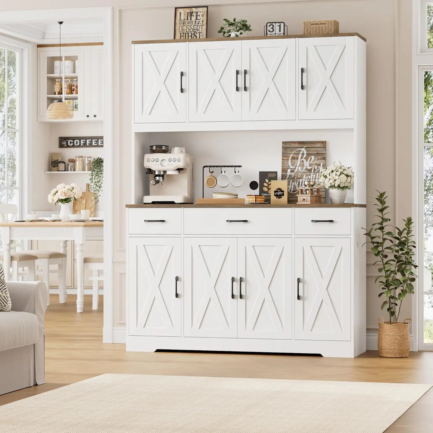 71" Tall Pantry Cabinet with Charging Station