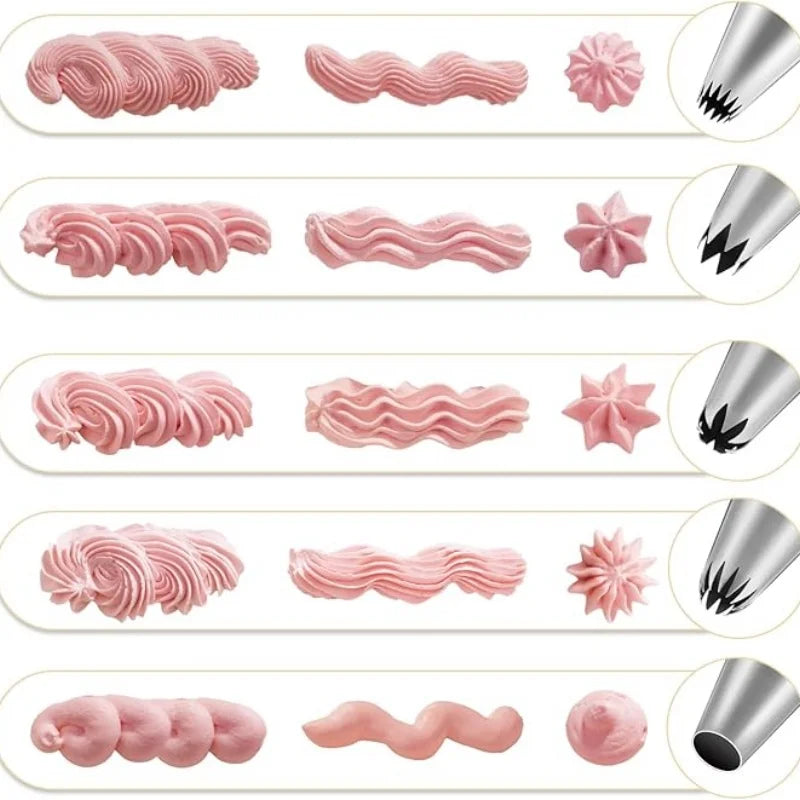 5 Metal Icing Tips Kit