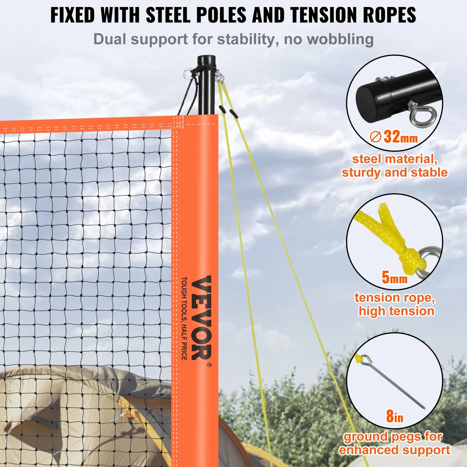 Outdoor Volleyball & Badminton Set