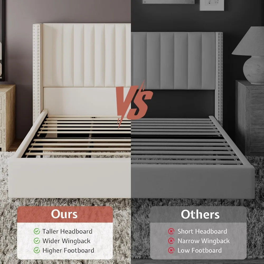 Queen Size Upholstered Platform Bed Frame