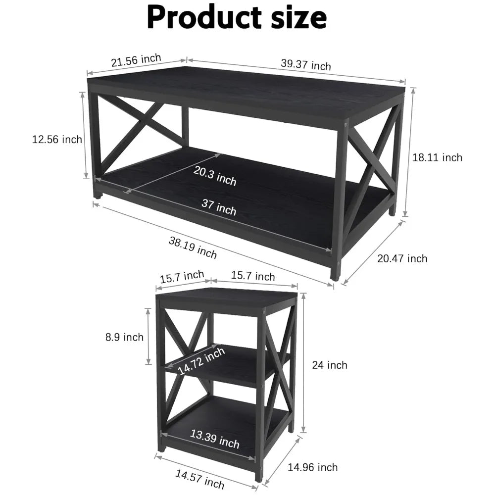 Living Room Coffee Table Set of 3