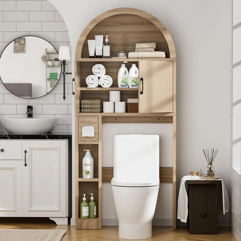 Over The Toilet Storage Cabinet, Bathroom Shelf Organizer Freestanding, Bathroom Arch Cabinet Over Toilet, Customized