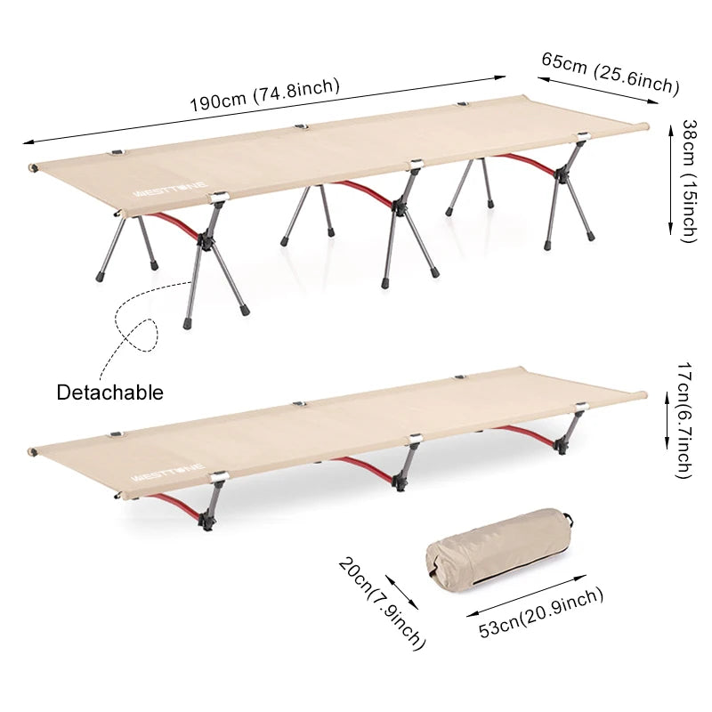 Portable Folding Bed, ultra light aluminum alloy