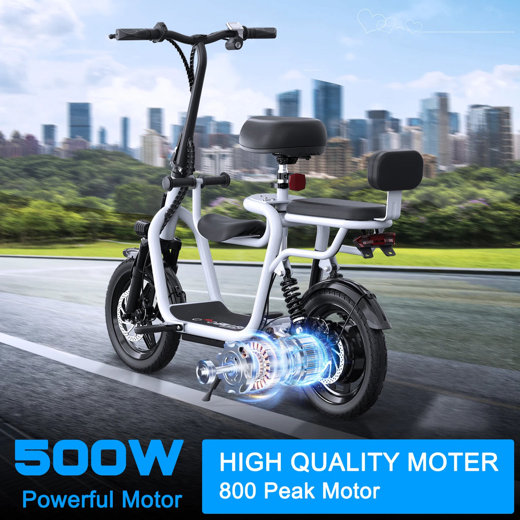 Electric Scooter with Adjustable Seat