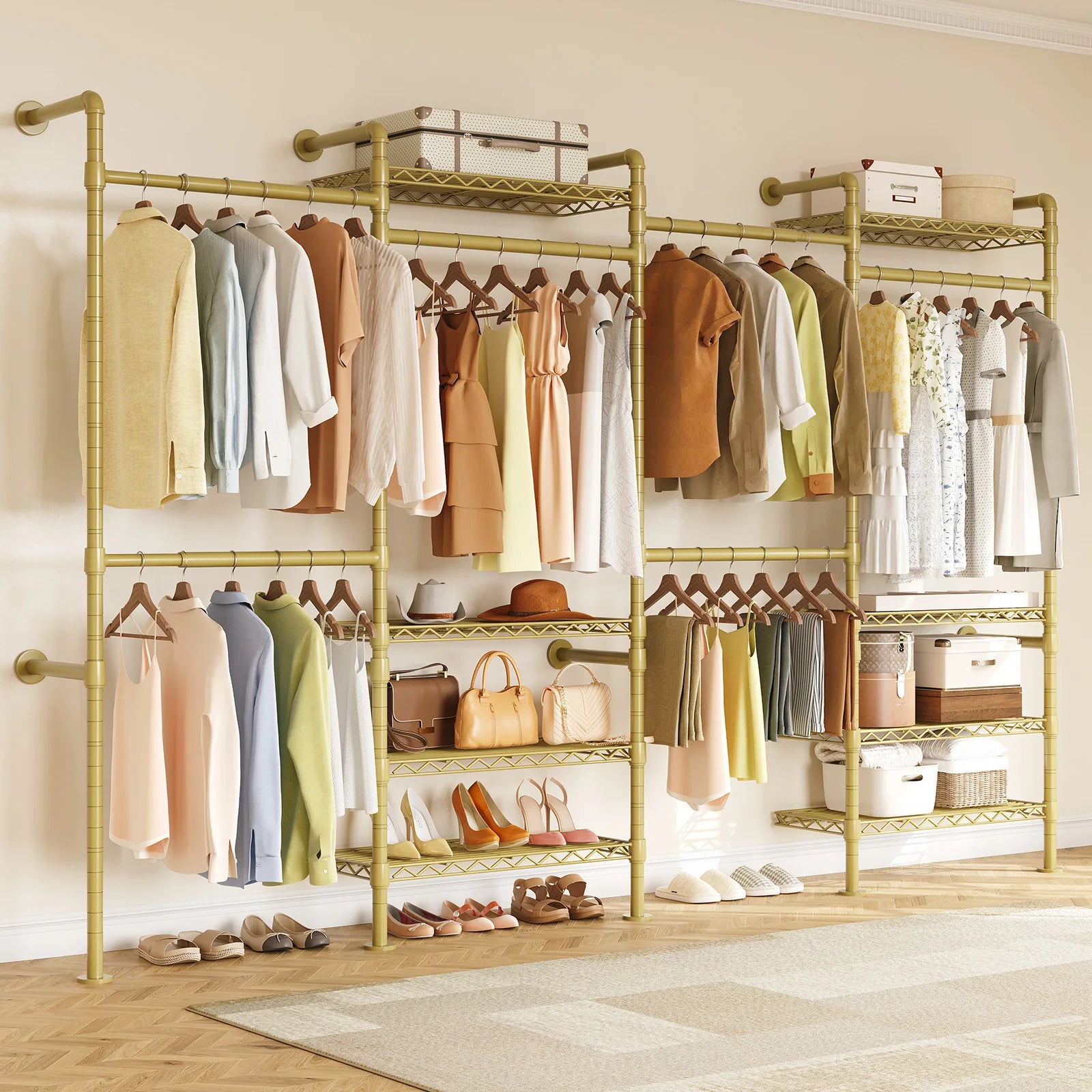 Wall Mounted Industrial Pipe  Clothes Rack