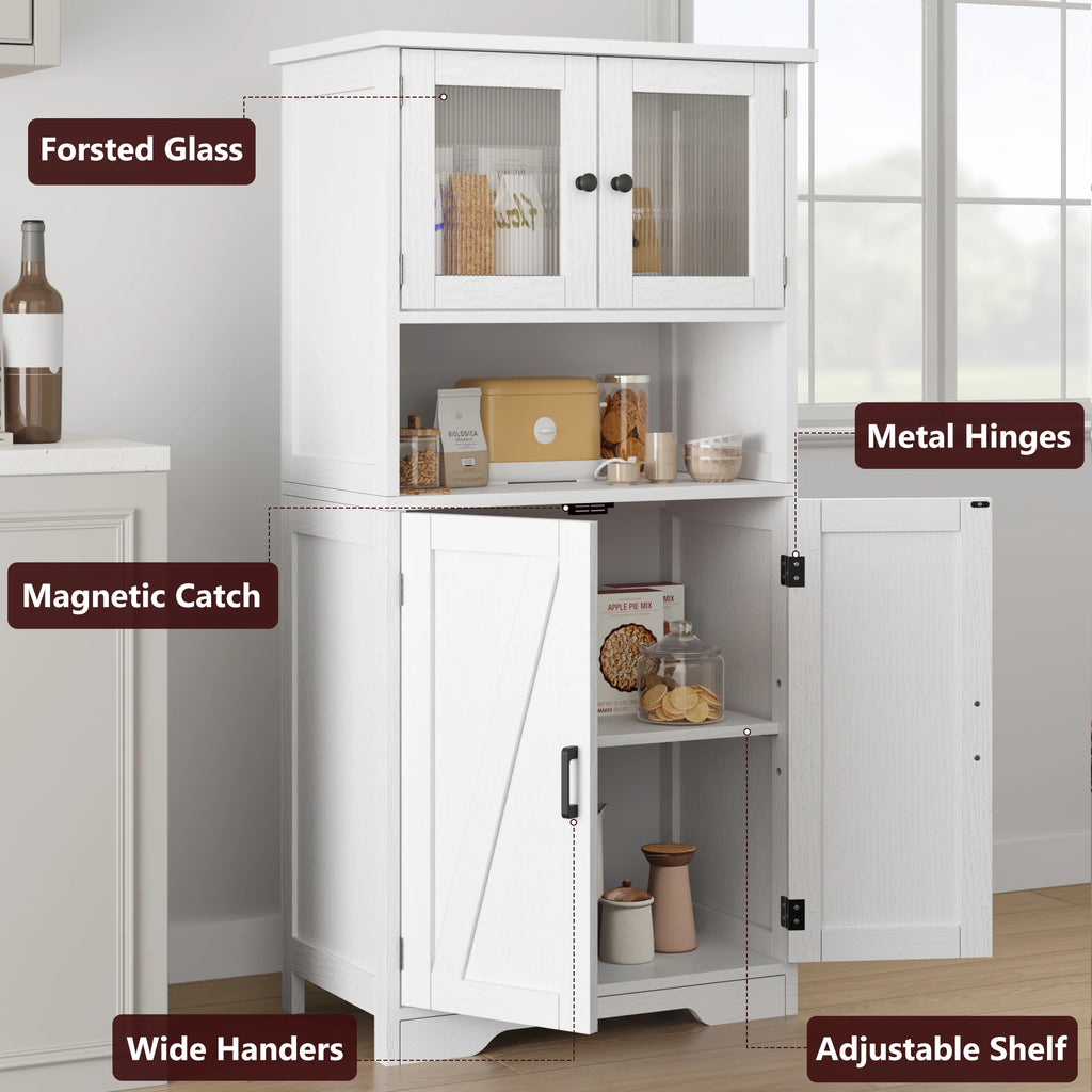 Free Cabinet with 4 Doors and Open Space
