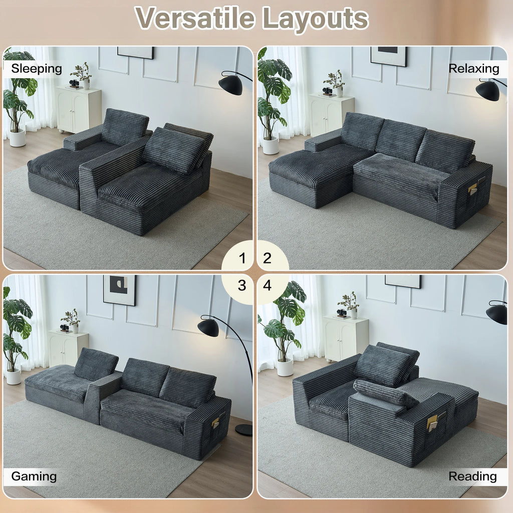 Modular Sectional Couch with Chaise