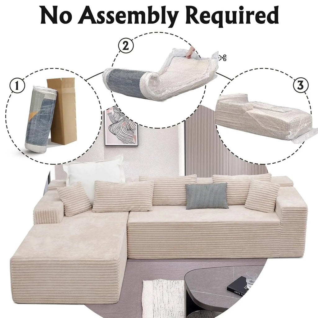 Deep Seat Oversized Modular Sectional Sofa