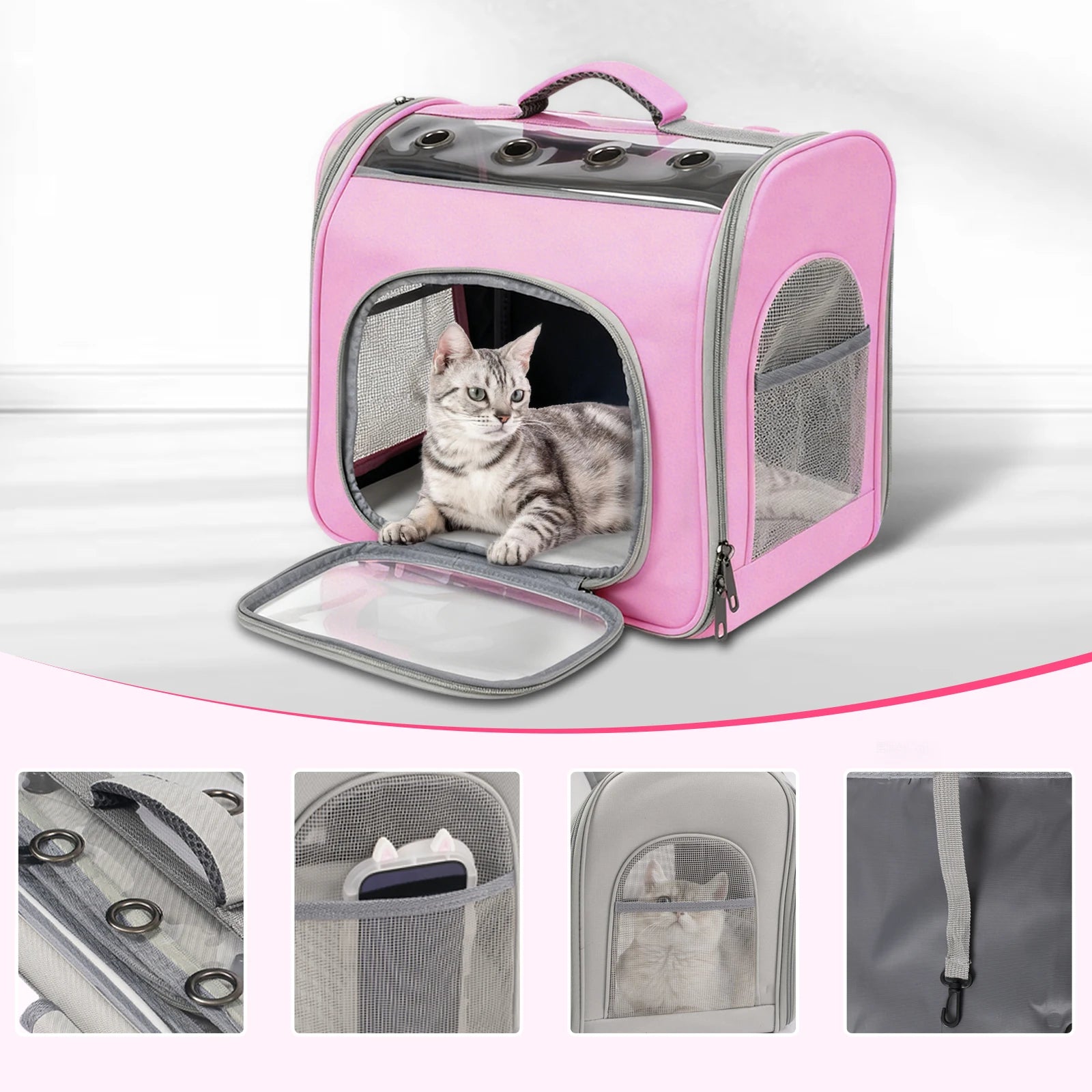 Breathable Pet Backpack With Front Opening