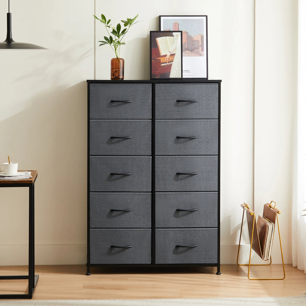 Bedside Table With 10 Fabric Drawers