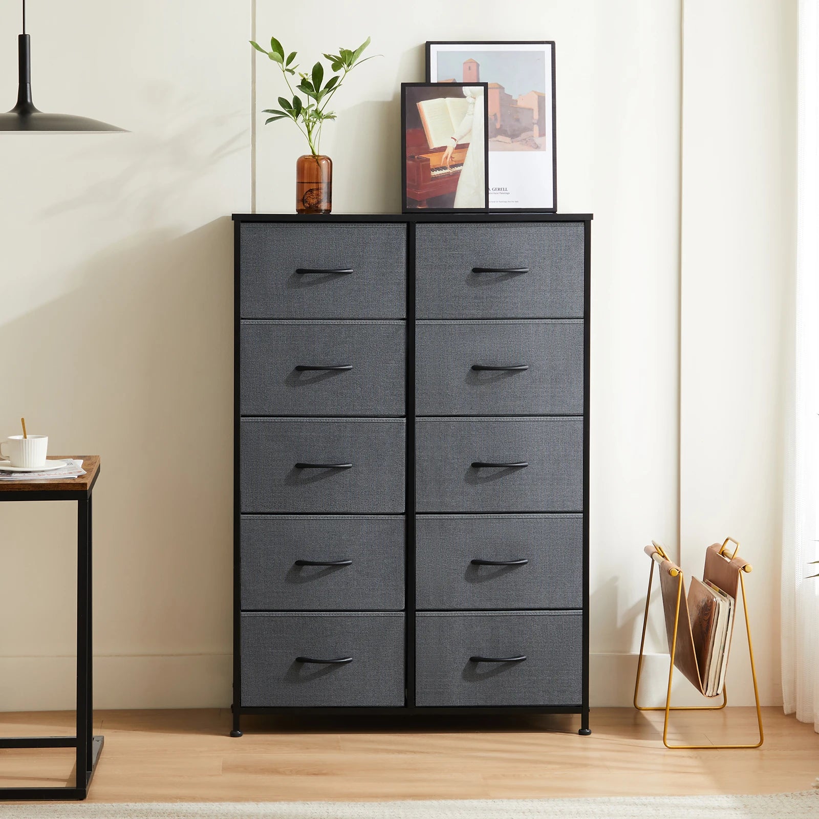 Bedside Table With 10 Fabric Drawers