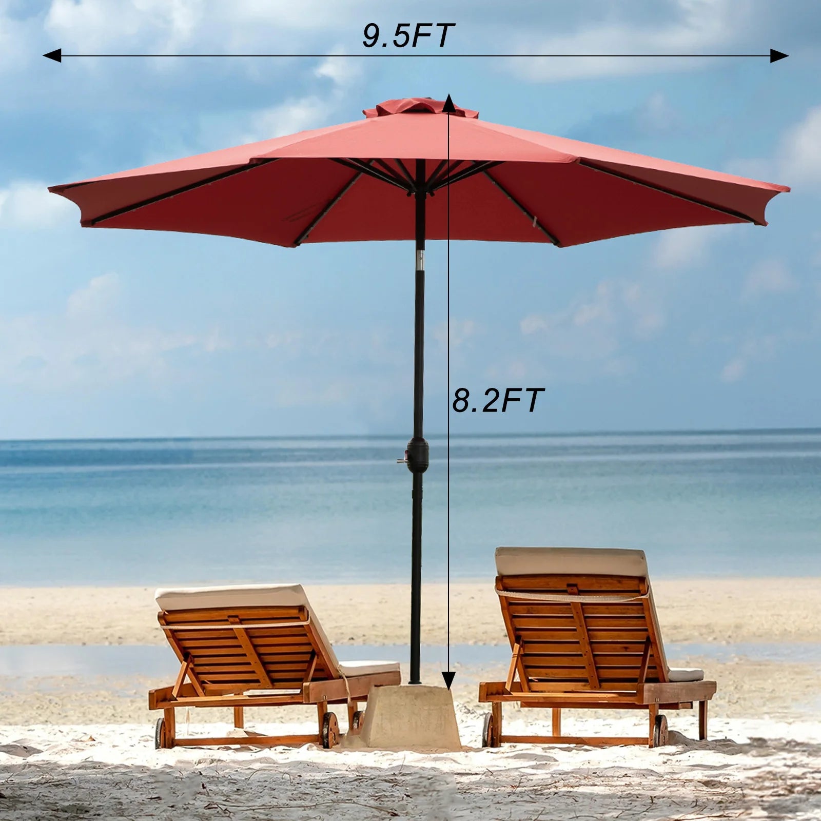 Solar Patio Umbrella with32 LED Lights