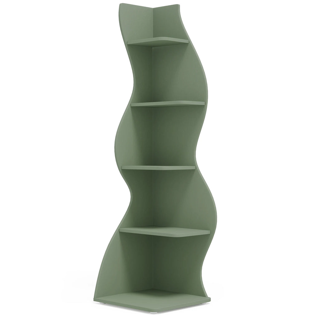 Modern 5-Tier Wall Corner Bookshelf