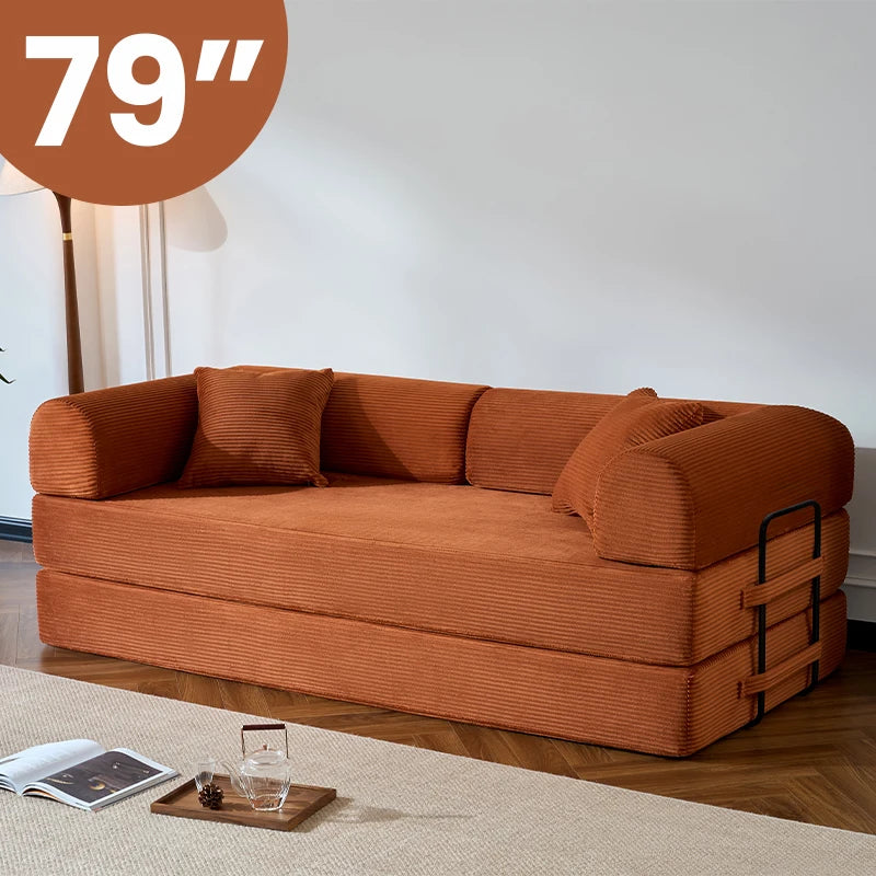 Folding Corduroy  Convertible Sofa Bed