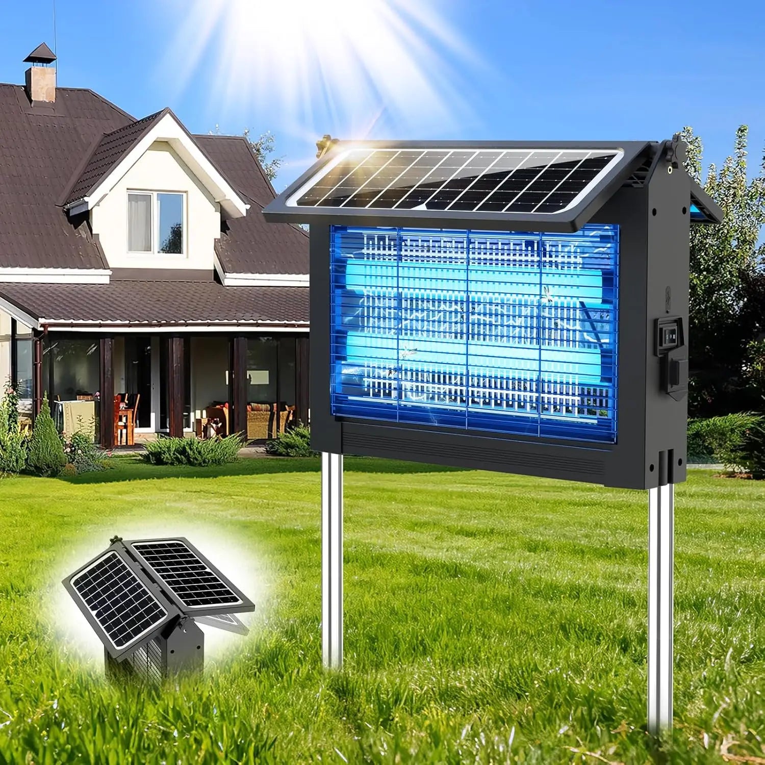 Solar Bug Zapper Outdoor Waterproof Fly Trap