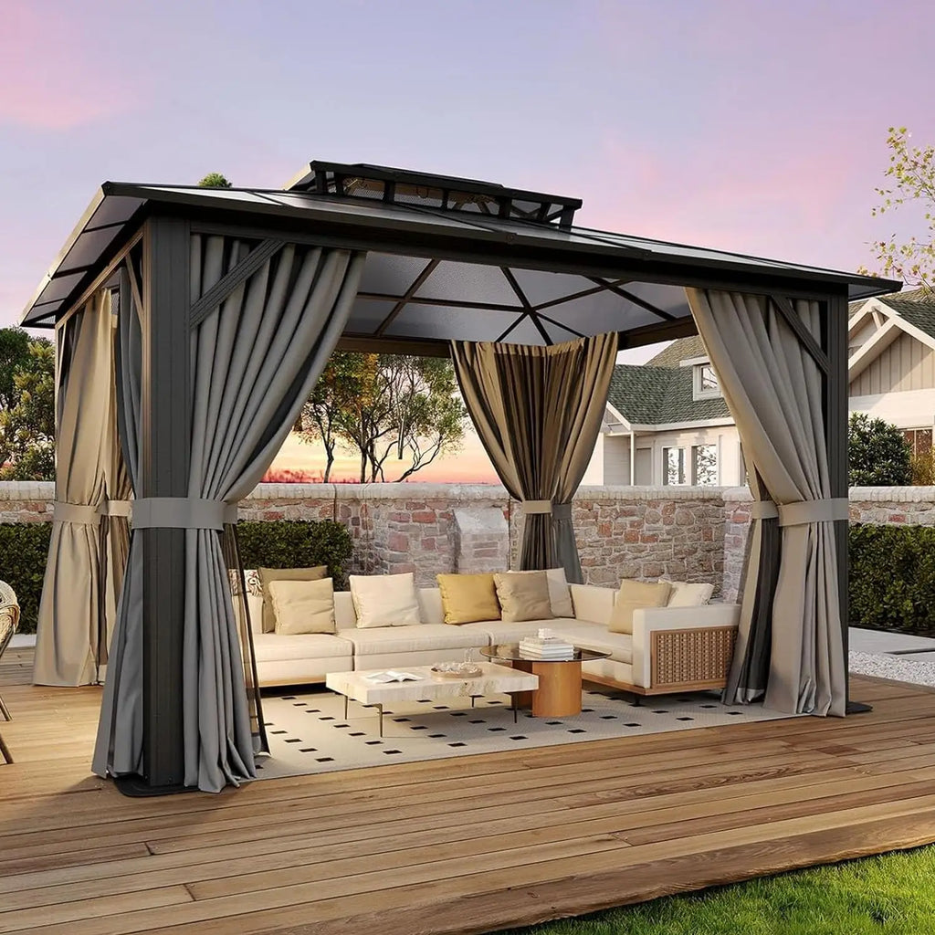 10'x12' Hardtop Permanent  Outdoor Gazebo