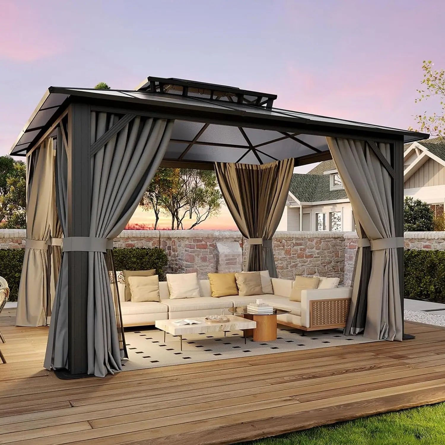 10'x12' Hardtop Permanent  Outdoor Gazebo