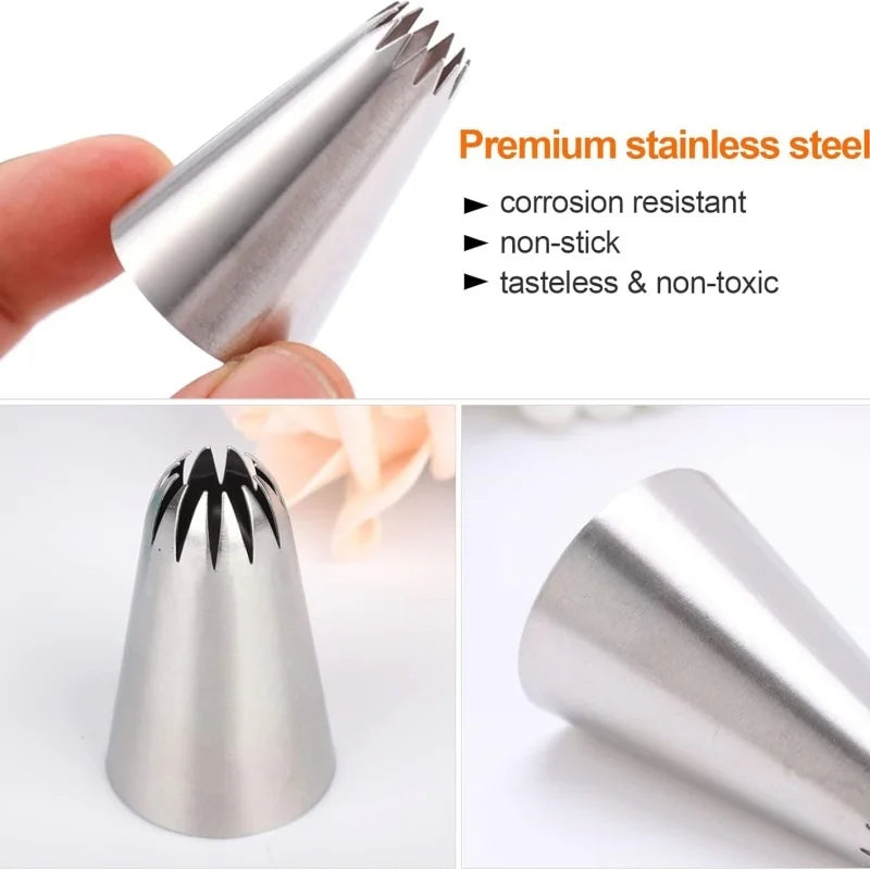 5 Metal Icing Tips Kit