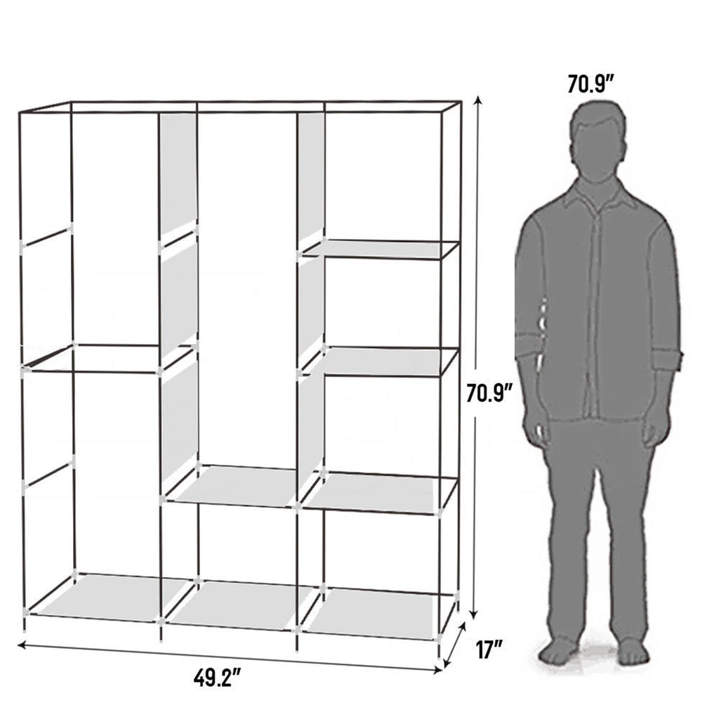 71" Portable Wardrobe Closet
