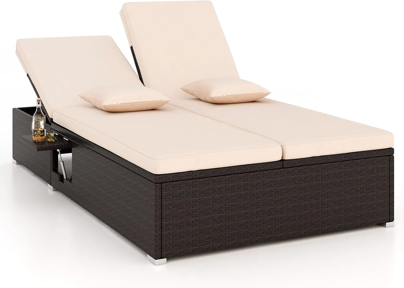 2-Person Adjustable Recliner Bed with Cushions