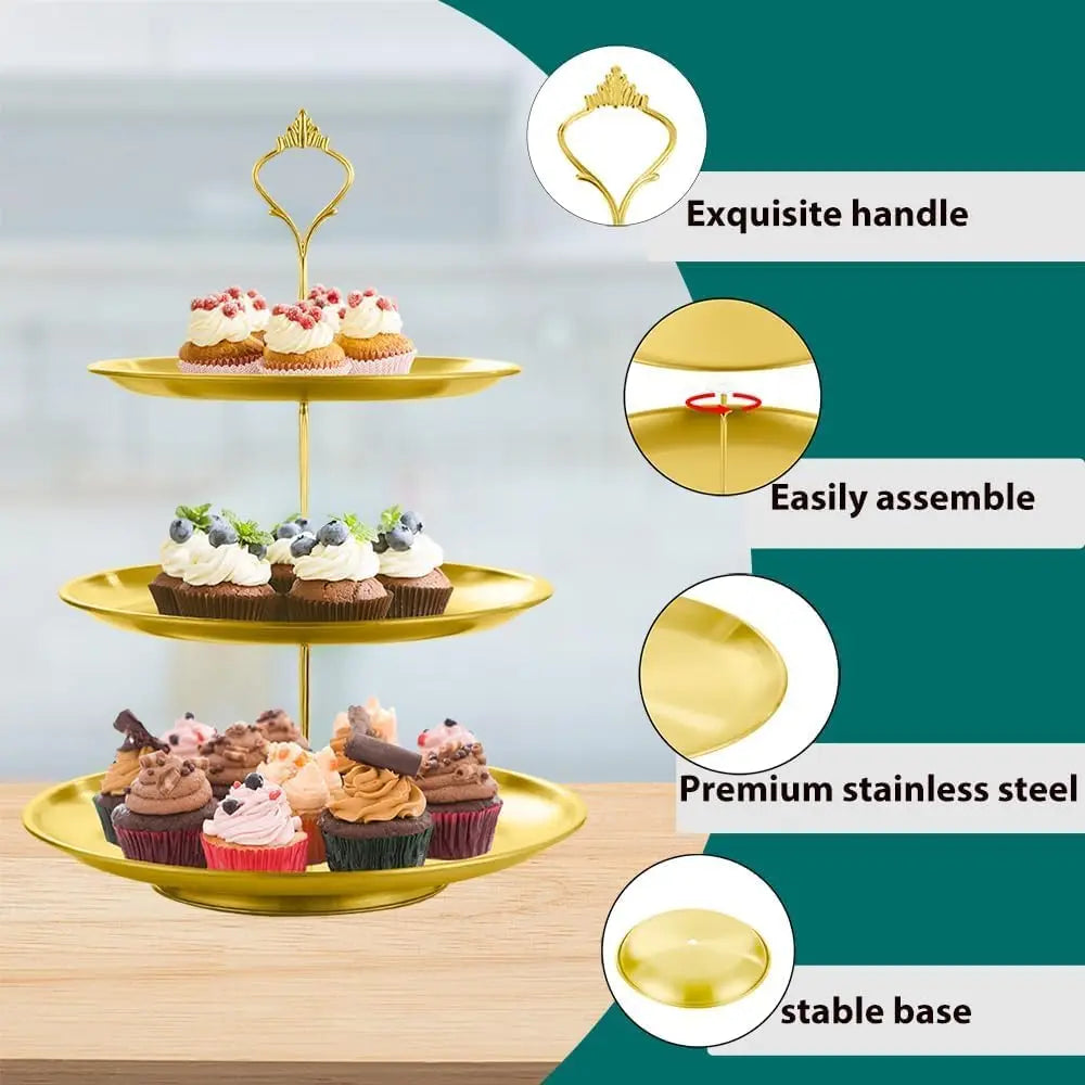 Gold 3-Tier Cake/Dessert Display Tower